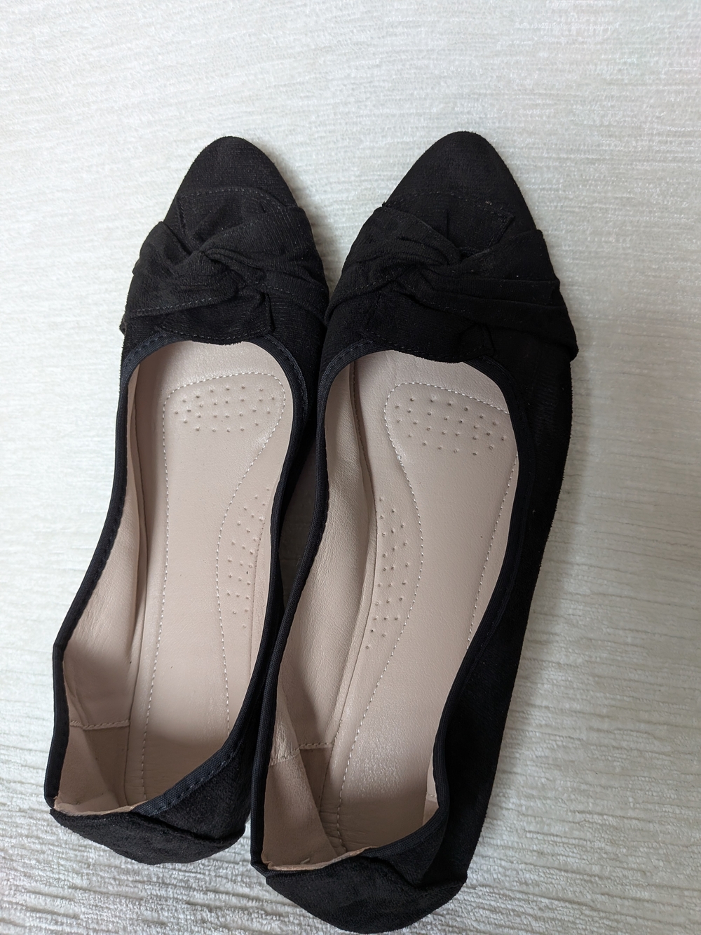 Black Knot-Detail Ballet Flats - Women 12.5 EU 45 Like New